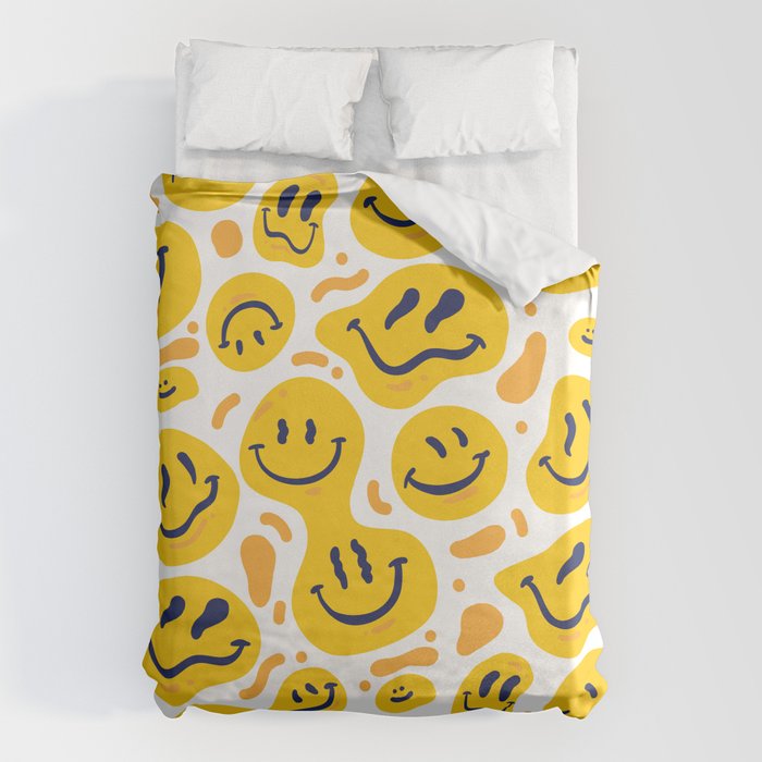 Yellow Dripping Smiley Faces Duvet Cover Gallery Image 6