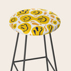 Yellow Dripping Smiley Faces Stool Gallery Image 2