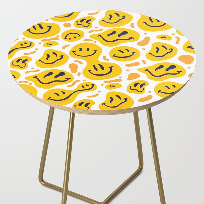 Yellow Dripping Smiley Faces Side Table Gallery Image 2