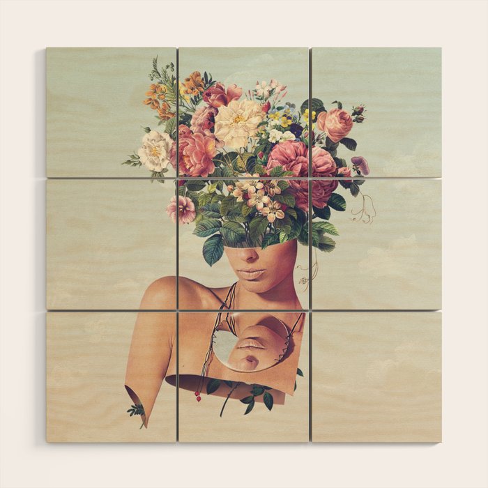 Flower-ism - Bouquet Pot Head Wood Wall Art Gallery Image 1