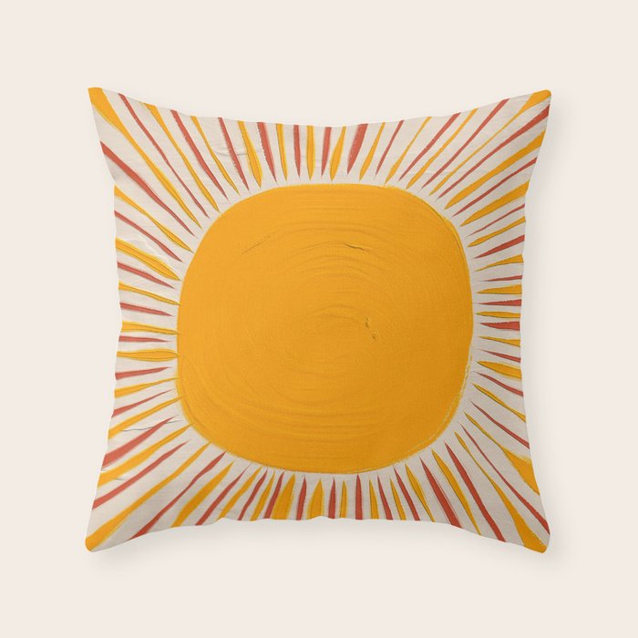 Retro Sunrise Throw Pillow Gallery Image 6