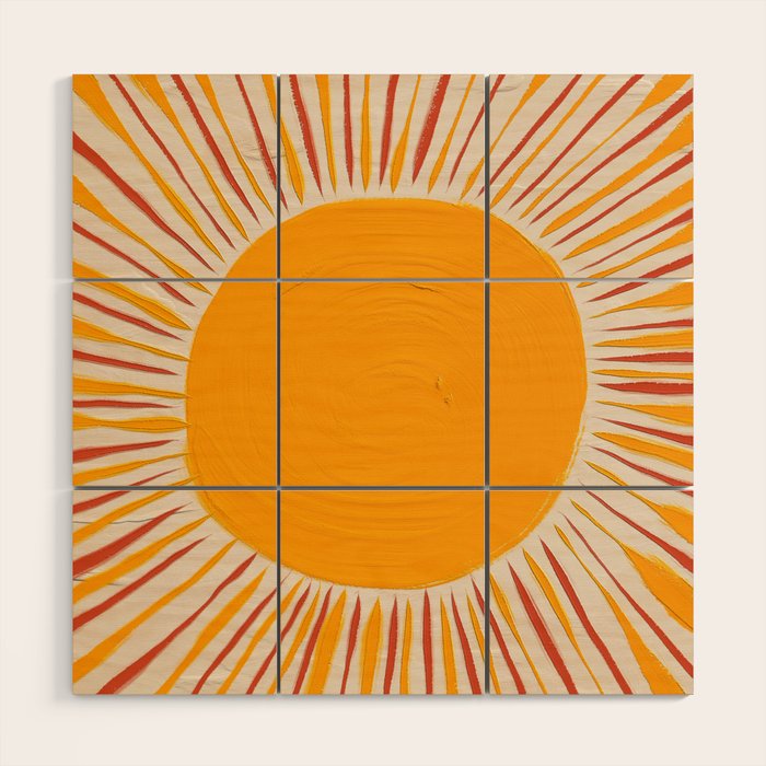Retro Sunrise Wood Wall Art Gallery Image 1