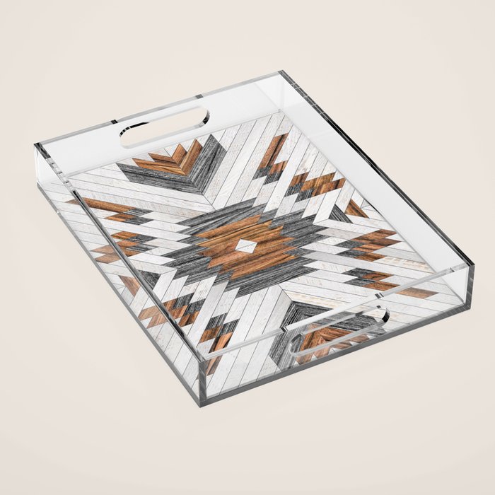 Urban Tribal Pattern No.8 - Aztec - Wood Acrylic Tray Gallery Image 1