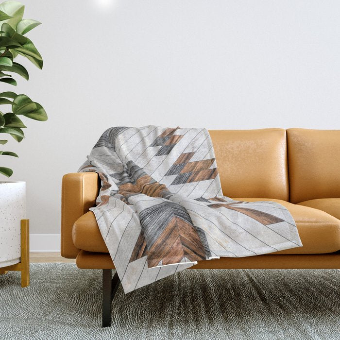 Urban Tribal Pattern No.8 - Aztec - Wood Throw Blanket Gallery Image 1