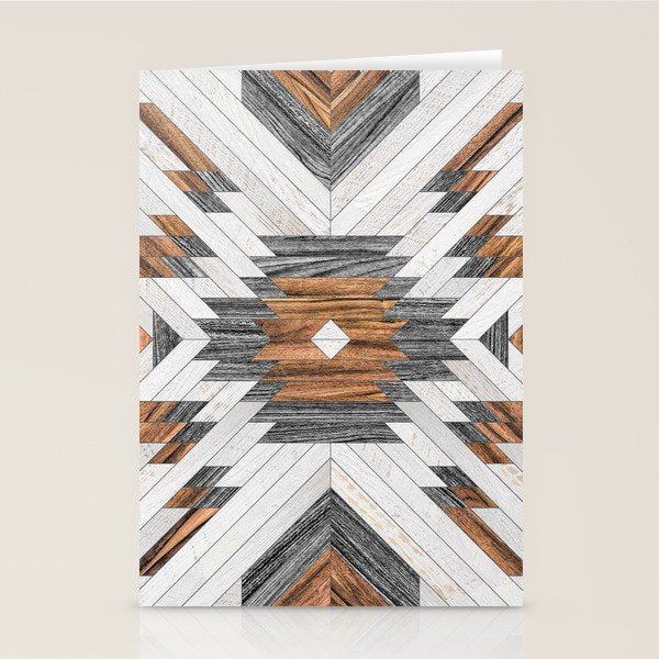 Urban Tribal Pattern No.8 - Aztec - Wood Stationery Card Gallery Image 2