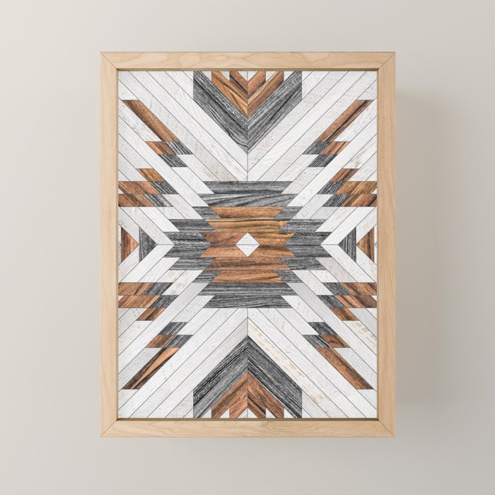 Urban Tribal Pattern No.8 - Aztec - Wood Mini Art Print Gallery Image 1