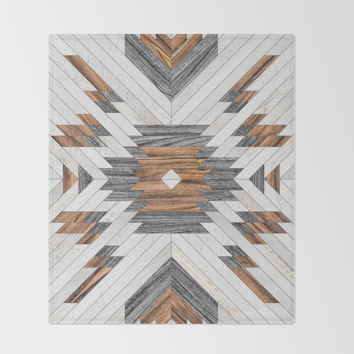 Urban Tribal Pattern No.8 - Aztec - Wood Throw Blanket Gallery Image 2