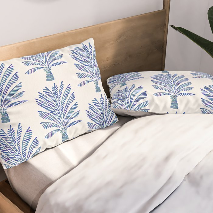 Palm Tree - Navy Palette Pillow Sham Gallery Image 2