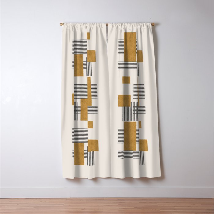 Stripes and Square Composition - Abstract Window Curtain Gallery Image 3