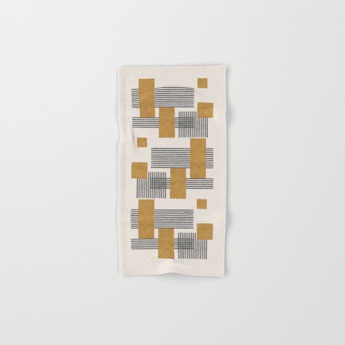 Stripes and Square Composition - Abstract Bath Towel Gallery Image 1