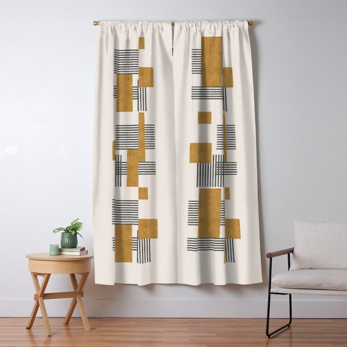 Stripes and Square Composition - Abstract Window Curtain Gallery Image 5