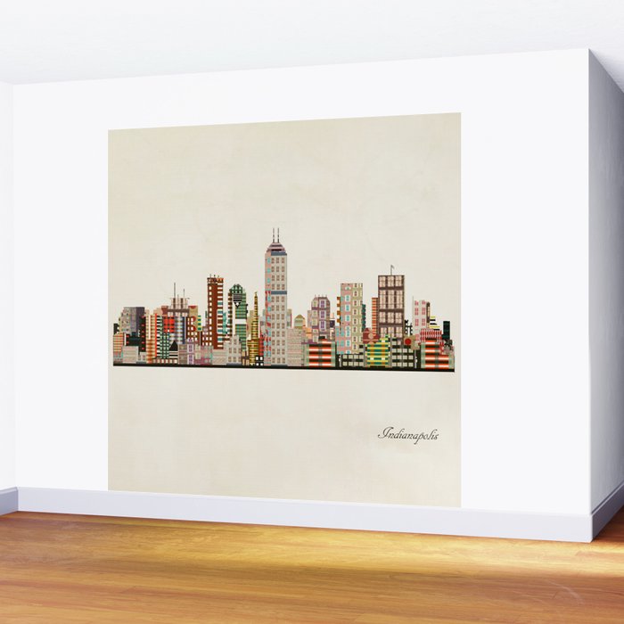 indianapolis indiana skyline Wall Mural Gallery Image 2