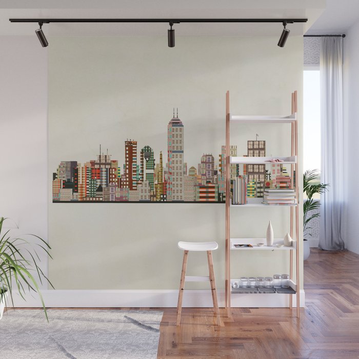 indianapolis indiana skyline Wall Mural Gallery Image 1
