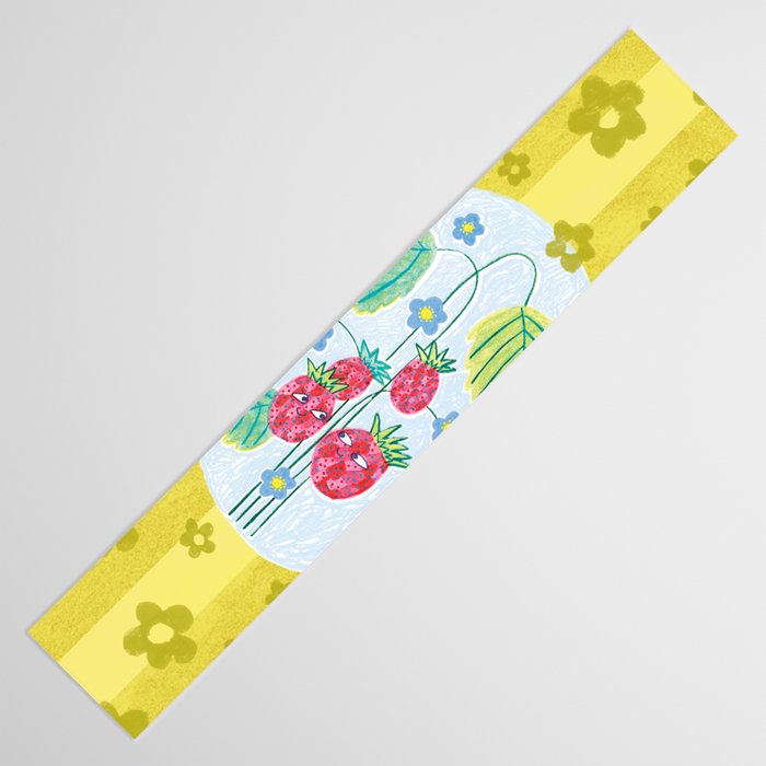 Sweet Strawberry Plant Friends in Yellow & Pink Table Runner Gallery Image 3