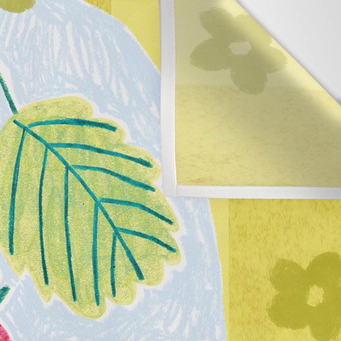 Sweet Strawberry Plant Friends in Yellow & Pink Wall Tapestry Gallery Image 3