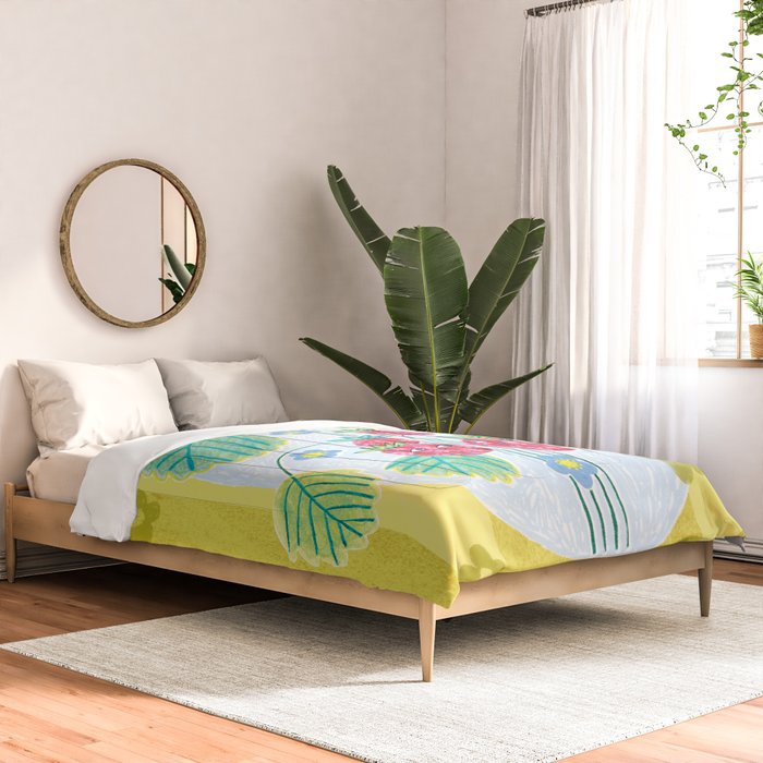 Sweet Strawberry Plant Friends in Yellow & Pink Comforter Gallery Image 2