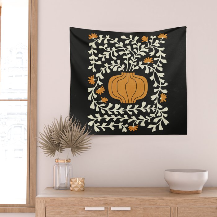 Golden Vase | Summer Bloom: Matisse Night Edition Wall Tapestry Gallery Image 2