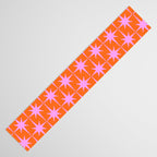 Retro Vintage Starbursts Pattern in Bright Pink Lavender and Orange Table Runner Gallery Image 3