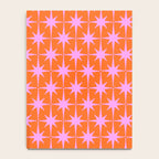 Retro Vintage Starbursts Pattern in Bright Pink Lavender and Orange Notebook Gallery Image 4
