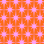 Retro Vintage Starbursts Pattern in Bright Pink Lavender and Orange Coffee Mug Gallery Image 2