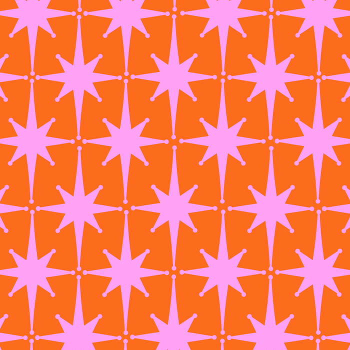Retro Vintage Starbursts Pattern in Bright Pink Lavender and Orange Coffee Mug Gallery Image 2