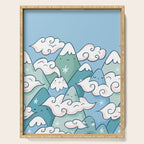 Cute mountains in clouds Serving Tray Gallery Image 1