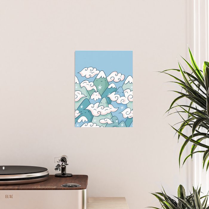 Cute mountains in clouds Poster Gallery Image 2