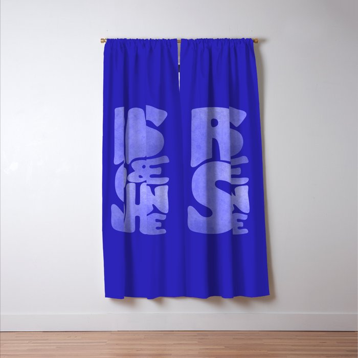 Rise and Shine - blue typography Window Curtain Gallery Image 3