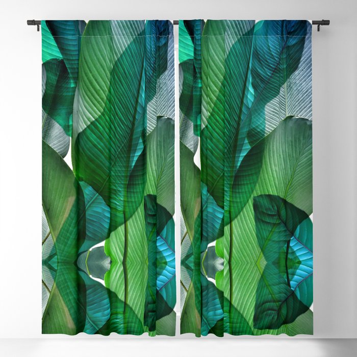 Palm leaf jungle Bali banana palm frond greens Window Curtain Gallery Image 5