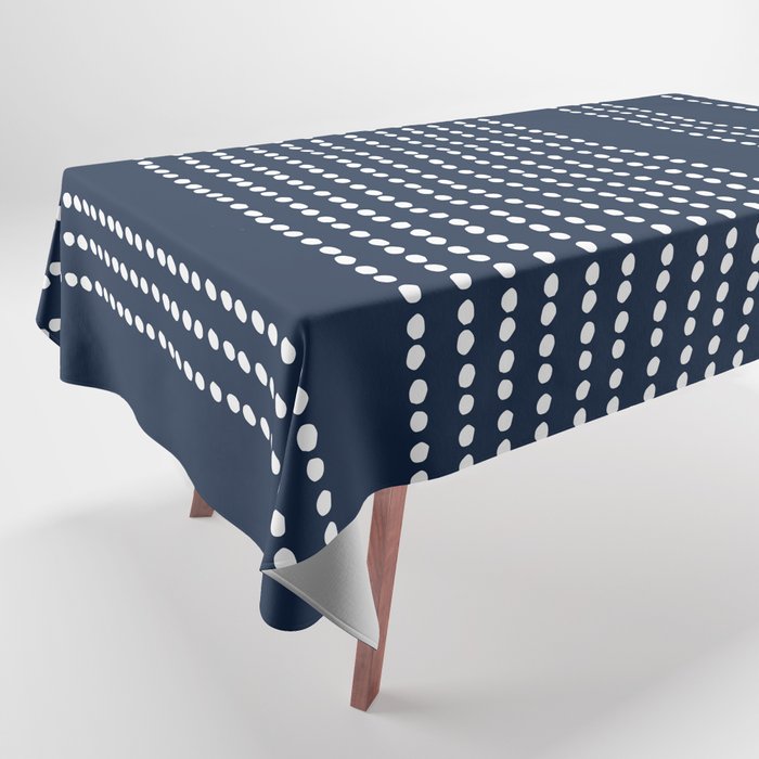 Spotted, African Pattern in Blue and White Tablecloth Gallery Image 1