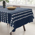 Spotted, African Pattern in Blue and White Tablecloth Gallery Image 3