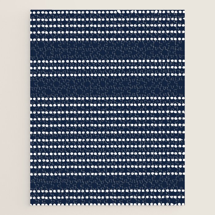 Spotted, African Pattern in Blue and White Jigsaw Puzzle Gallery Image 1