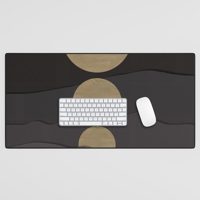 Golden moon phases  Desk Mat Gallery Image 1
