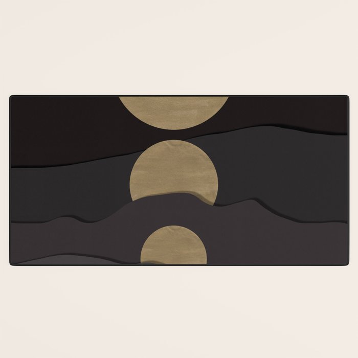 Golden moon phases  Desk Mat Gallery Image 3