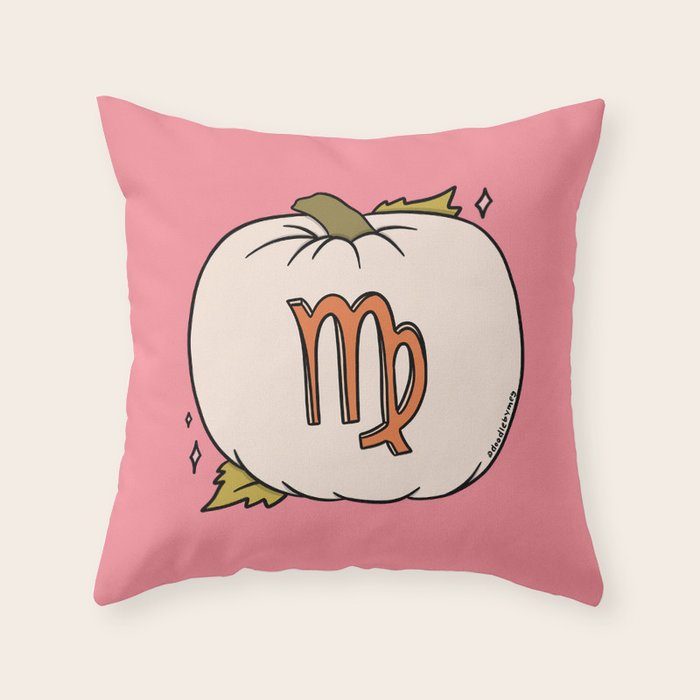 Virgo Pumpkin Throw Pillow Gallery Image 1