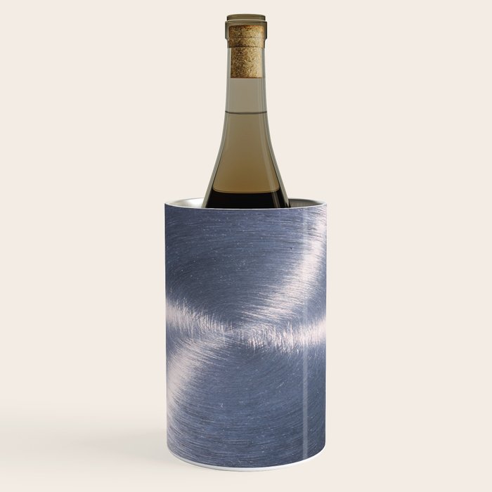 Silver Metallic Stainless Steel Pattern Wine Chiller