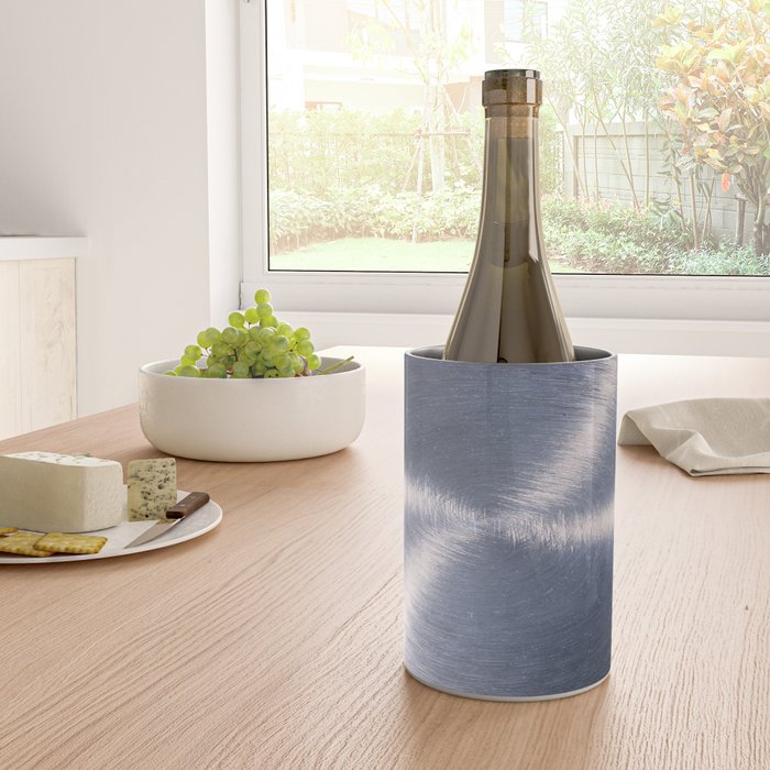Silver Metallic Stainless Steel Pattern Wine Chiller Gallery Image 4