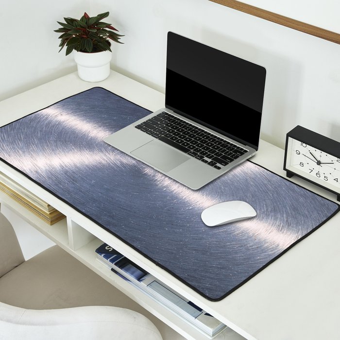 Silver Metallic Stainless Steel Pattern Desk Mat Gallery Image 2