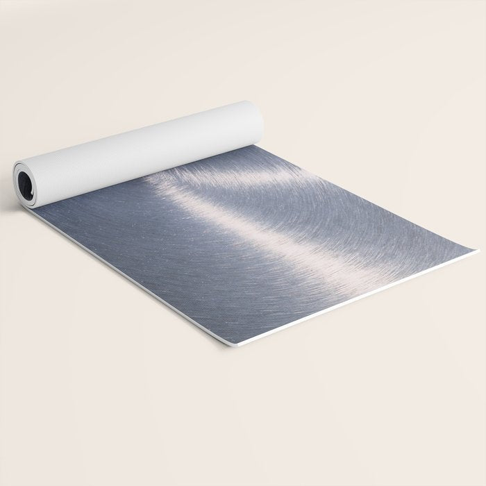 Silver Metallic Stainless Steel Pattern Yoga Mat Gallery Image 2