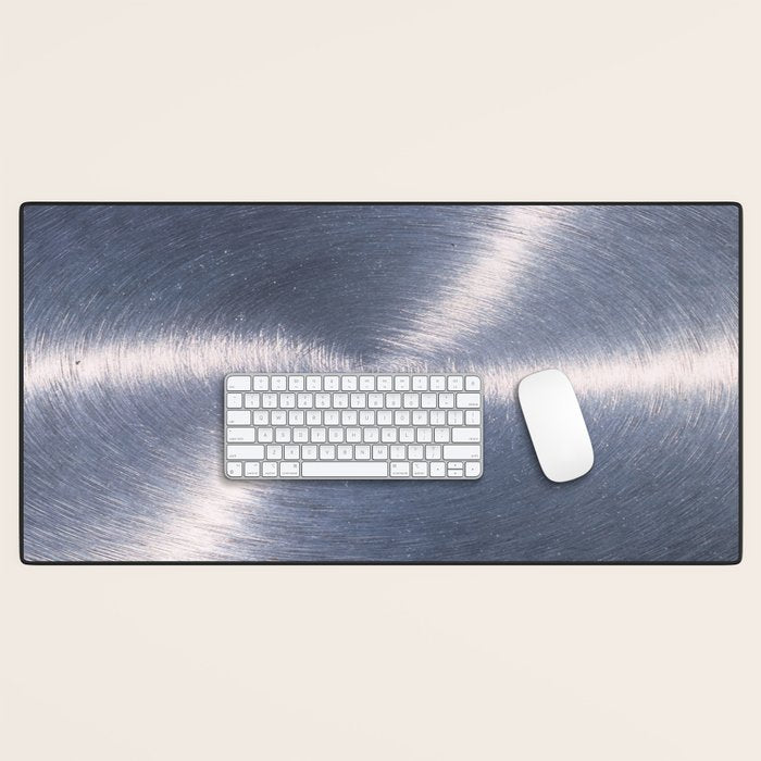 Silver Metallic Stainless Steel Pattern Desk Mat Gallery Image 1
