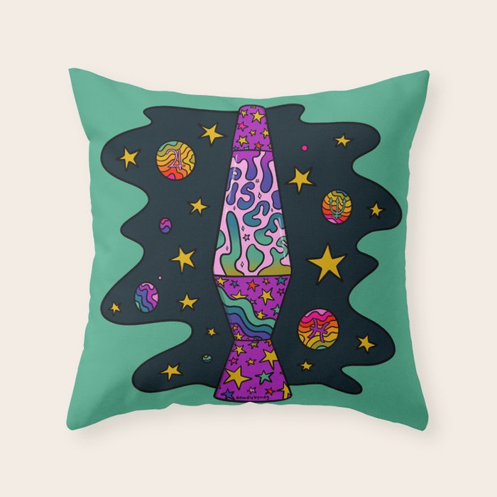 Pisces Lava Lamp Throw Pillow Gallery Image 6