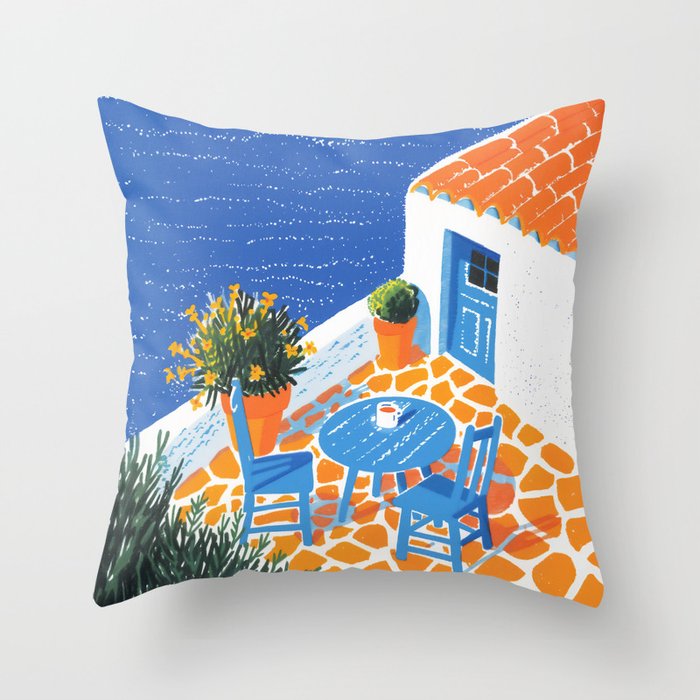Coffee with a view Throw Pillow Gallery Image 6