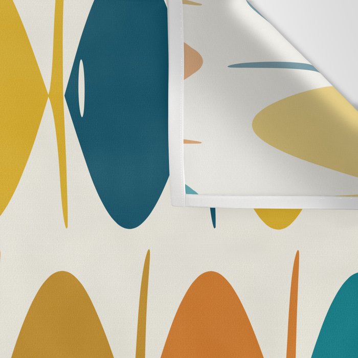 Retro Fish Mid Century Modern Multicolor Abstract Pattern Wall Tapestry Gallery Image 3