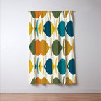 Retro Fish Mid Century Modern Multicolor Abstract Pattern Window Curtain Gallery Image 3