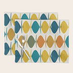 Retro Fish Mid Century Modern Multicolor Abstract Pattern Placemat Gallery Image 1