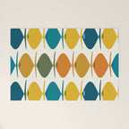 Retro Fish Mid Century Modern Multicolor Abstract Pattern Welcome Mat Gallery Image 1