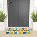 Retro Fish Mid Century Modern Multicolor Abstract Pattern Welcome Mat Gallery Image 3