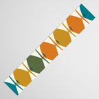 Retro Fish Mid Century Modern Multicolor Abstract Pattern Table Runner Gallery Image 3