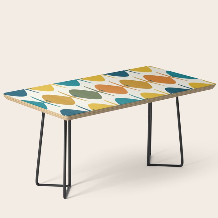 Retro Fish Mid Century Modern Multicolor Abstract Pattern Coffee Table Gallery Image 1