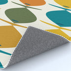 Retro Fish Mid Century Modern Multicolor Abstract Pattern Rug Gallery Image 4